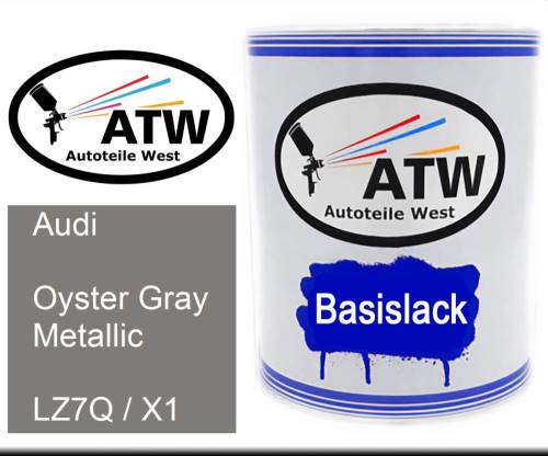 Audi, Oyster Gray Metallic, LZ7Q / X1: 1L Lackdose, von ATW Autoteile West.